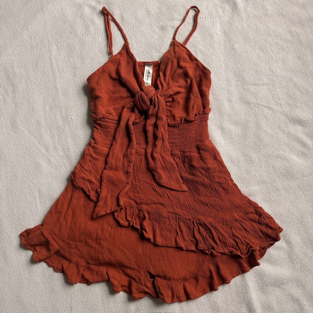 Mahiya Women's Rust Ruffle Romper